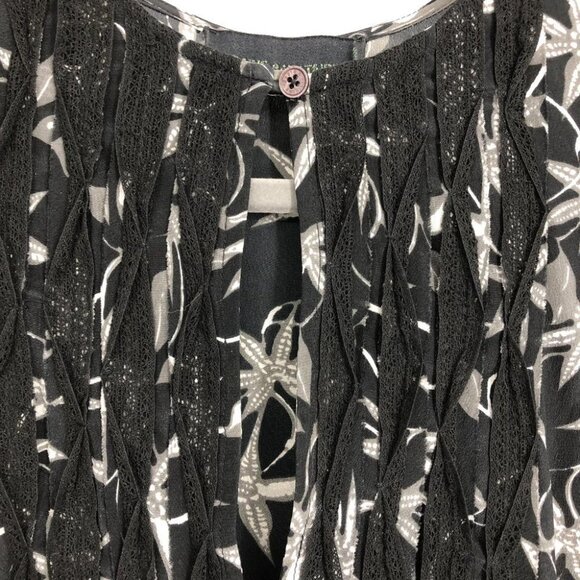 Zadig & Voltaire Dark Floral Remus Print Drop-Waist Silk  Long Sleeve Dress S - Picture 15 of 16